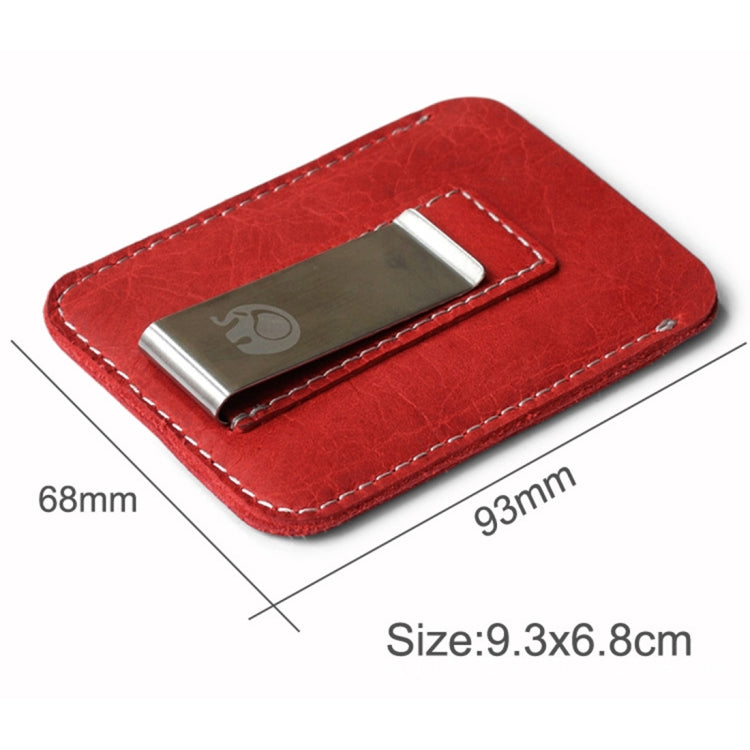 3 PCS XIAO YUAN XIANG Cowhide Leather Pocket Wallet Purse Credit Card Sleeve Holder with Clip, Size: 10.6cm x 7.2cm, Random Color Delivery