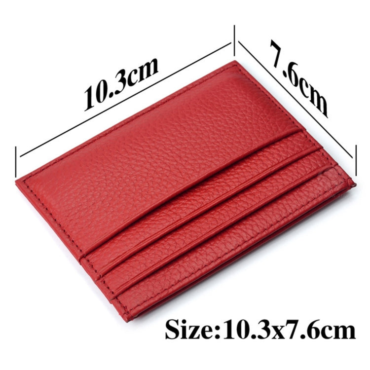 3 PCS XIAO YUAN XIANG Cowhide Leather Slim Thin Pocket Wallet Coin Purse Card Holder, Size: 10.3cm x 7.6cm, Random Color Delivery