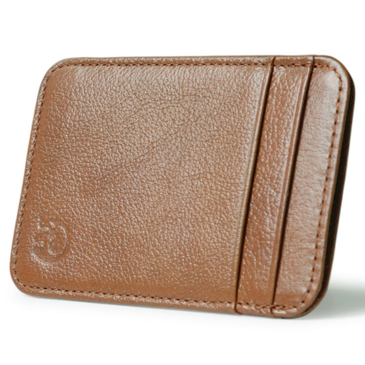 3 PCS XIAO YUAN XIANG Cowhide Leather 5 Card Pocket Sleeve Wallet Coin Purse Credit Card Holder, Size: 10.6cm x 7.2cm, Random Color Delivery