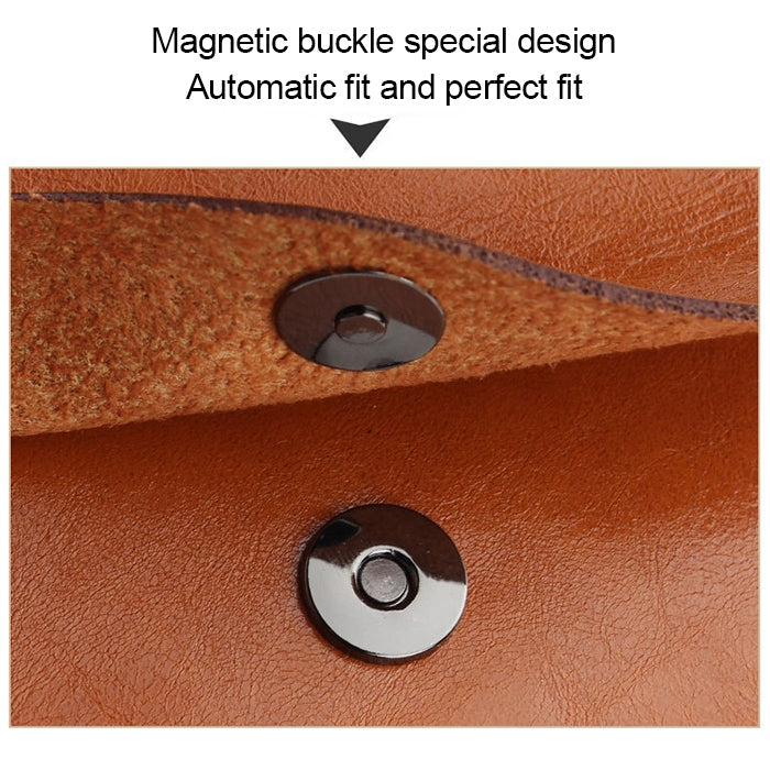 5.5 inch Mobile Phone Magnetic Buckle Case Crazy Horse Pattern Microfiber Leather Case, with Wallet & Card Slot