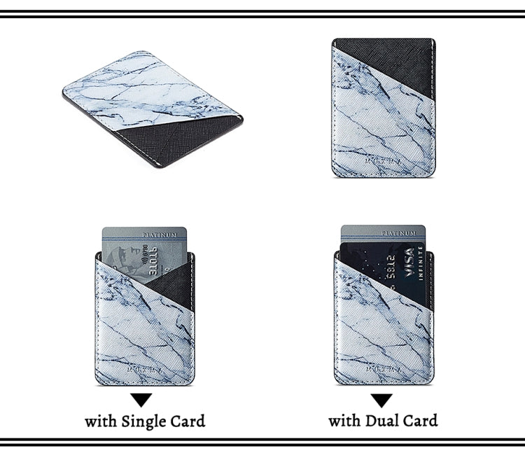 MUXMA  White Marble Leather Pocket Card Mini Mobile Phone Case 3M Plastic Credit Card Mobile Phone Back Stickers Card Package Card Sets
