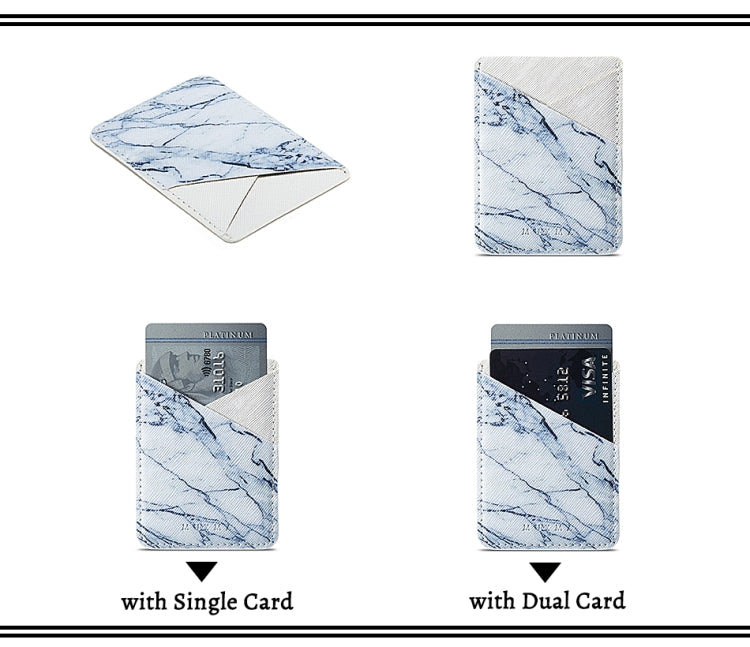 MUXMA  White Marble Leather Pocket Card Mini Mobile Phone Case 3M Plastic Credit Card Mobile Phone Back Stickers Card Package Card Sets