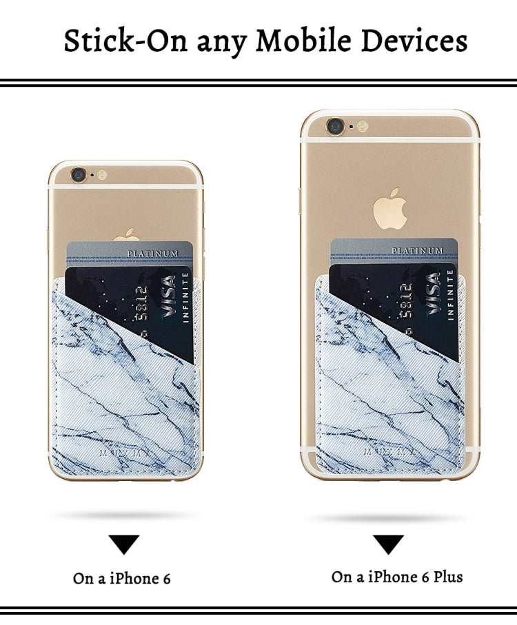 MUXMA  White Marble Leather Pocket Card Mini Mobile Phone Case 3M Plastic Credit Card Mobile Phone Back Stickers Card Package Card Sets