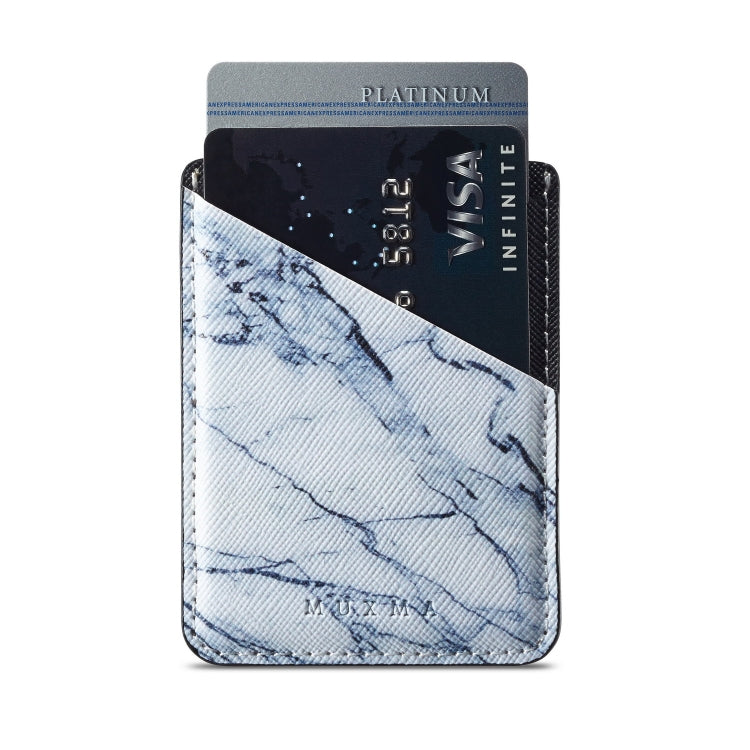 MUXMA  White Marble Leather Pocket Card Mini Mobile Phone Case 3M Plastic Credit Card Mobile Phone Back Stickers Card Package Card Sets