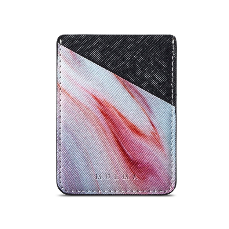 MUXMA  Red Marble Leather Pocket Card Mini Mobile Phone Case 3M Plastic Credit Card Mobile Phone Back Stickers Card Sets