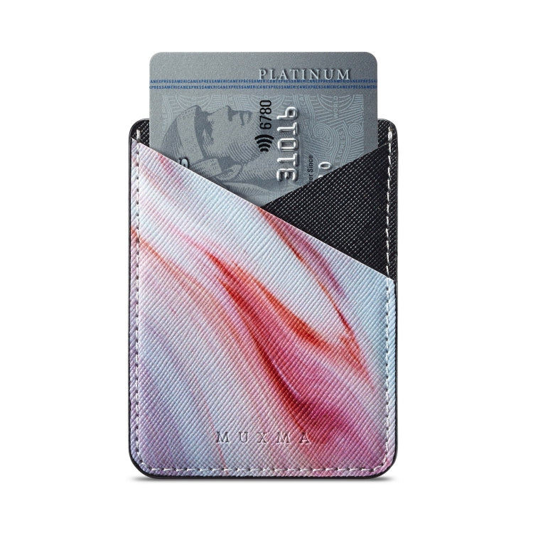 MUXMA  Red Marble Leather Pocket Card Mini Mobile Phone Case 3M Plastic Credit Card Mobile Phone Back Stickers Card Sets