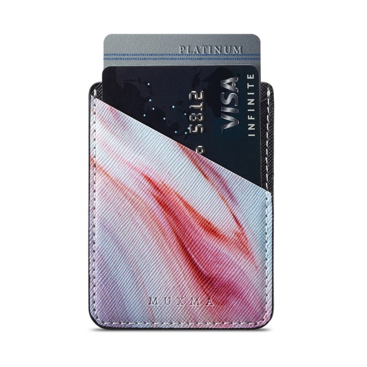 MUXMA  Red Marble Leather Pocket Card Mini Mobile Phone Case 3M Plastic Credit Card Mobile Phone Back Stickers Card Sets