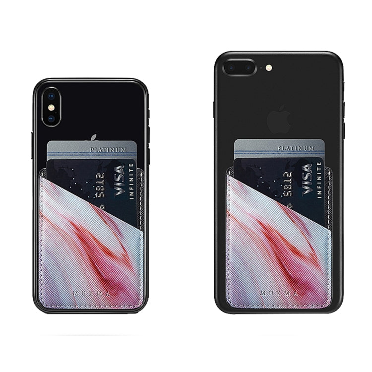 MUXMA  Red Marble Leather Pocket Card Mini Mobile Phone Case 3M Plastic Credit Card Mobile Phone Back Stickers Card Sets