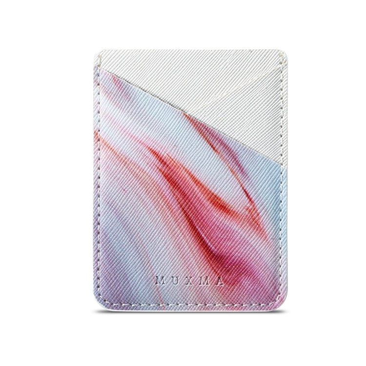 MUXMA  Red Marble Leather Pocket Card Mini Mobile Phone Case 3M Plastic Credit Card Mobile Phone Back Stickers Card Sets
