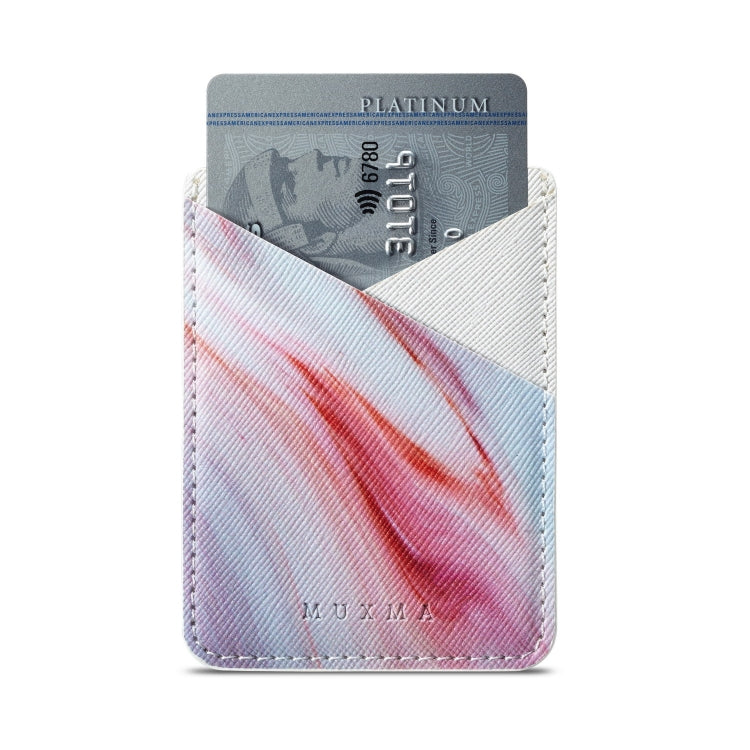 MUXMA  Red Marble Leather Pocket Card Mini Mobile Phone Case 3M Plastic Credit Card Mobile Phone Back Stickers Card Sets