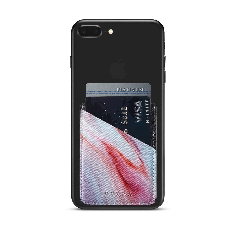 MUXMA  Red Marble Leather Pocket Card Mini Mobile Phone Case 3M Plastic Credit Card Mobile Phone Back Stickers Card Sets