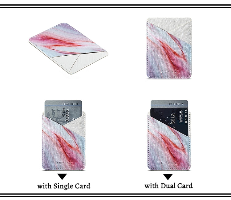 MUXMA  Red Marble Leather Pocket Card Mini Mobile Phone Case 3M Plastic Credit Card Mobile Phone Back Stickers Card Sets