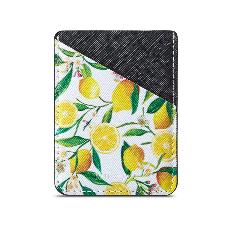 MUXMA  Lemon Leather Pocket Card Mini Mobile Phone Case 3M Plastic Credit Card Mobile Phone Back Stickers Card Sets