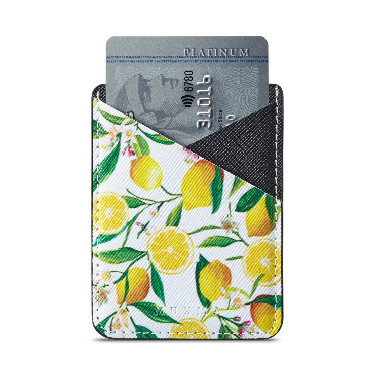 MUXMA  Lemon Leather Pocket Card Mini Mobile Phone Case 3M Plastic Credit Card Mobile Phone Back Stickers Card Sets