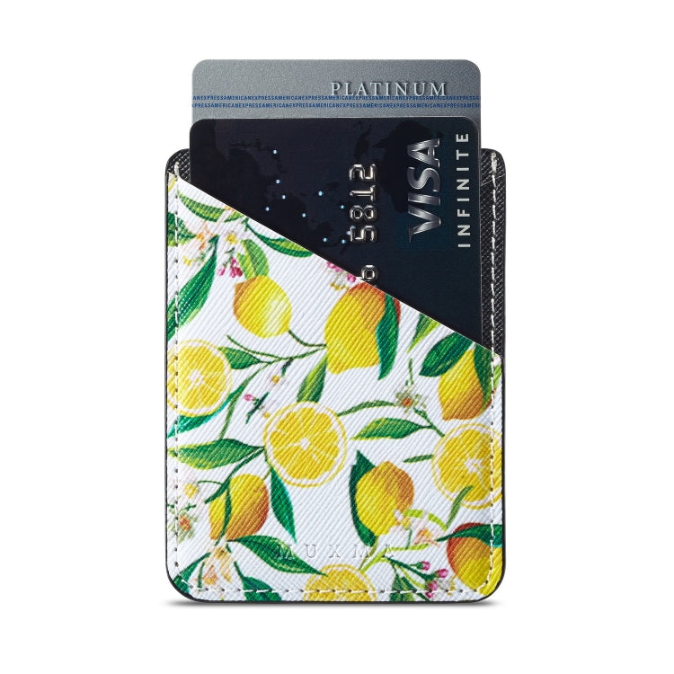 MUXMA  Lemon Leather Pocket Card Mini Mobile Phone Case 3M Plastic Credit Card Mobile Phone Back Stickers Card Sets
