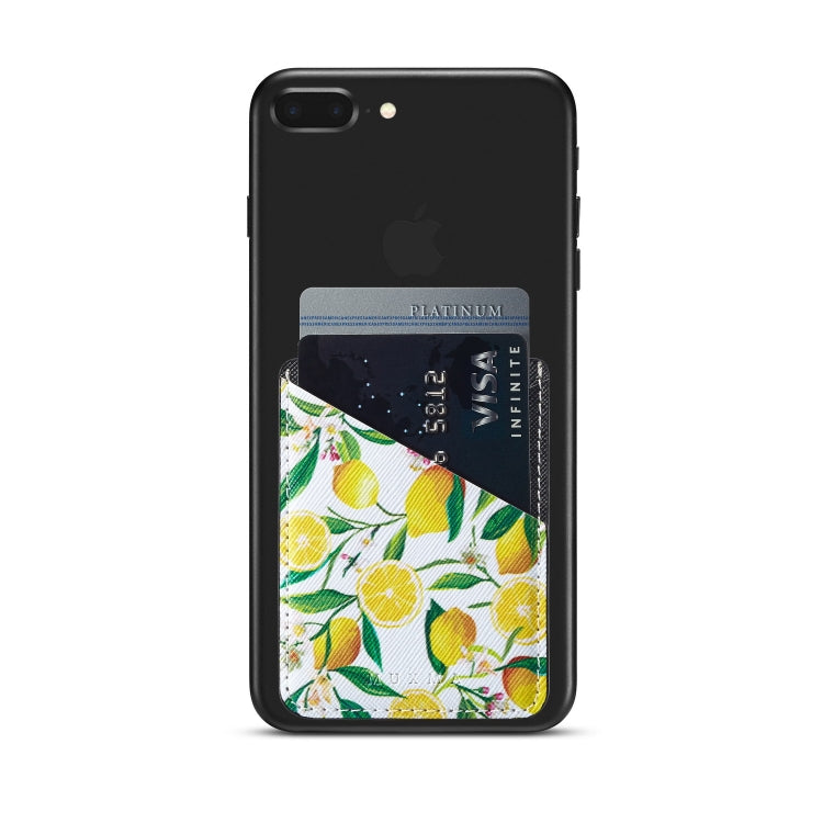 MUXMA  Lemon Leather Pocket Card Mini Mobile Phone Case 3M Plastic Credit Card Mobile Phone Back Stickers Card Sets