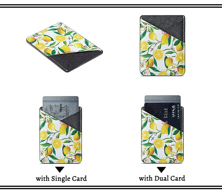 MUXMA  Lemon Leather Pocket Card Mini Mobile Phone Case 3M Plastic Credit Card Mobile Phone Back Stickers Card Sets