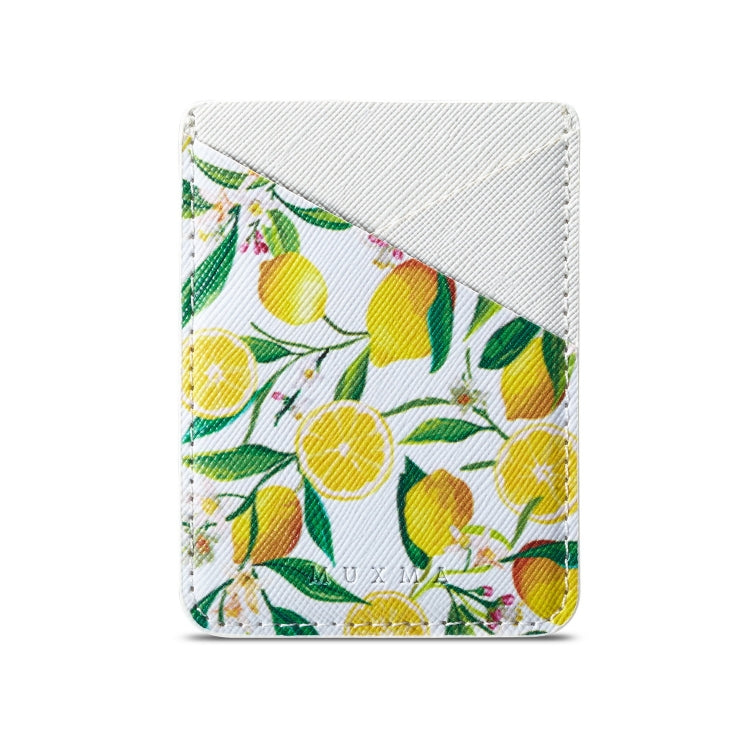 MUXMA  Lemon Leather Pocket Card Mini Mobile Phone Case 3M Plastic Credit Card Mobile Phone Back Stickers Card Sets