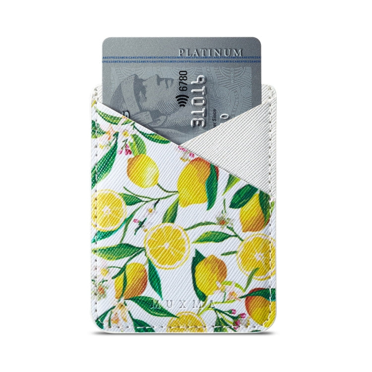 MUXMA  Lemon Leather Pocket Card Mini Mobile Phone Case 3M Plastic Credit Card Mobile Phone Back Stickers Card Sets