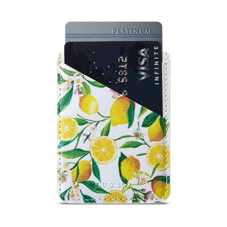 MUXMA  Lemon Leather Pocket Card Mini Mobile Phone Case 3M Plastic Credit Card Mobile Phone Back Stickers Card Sets