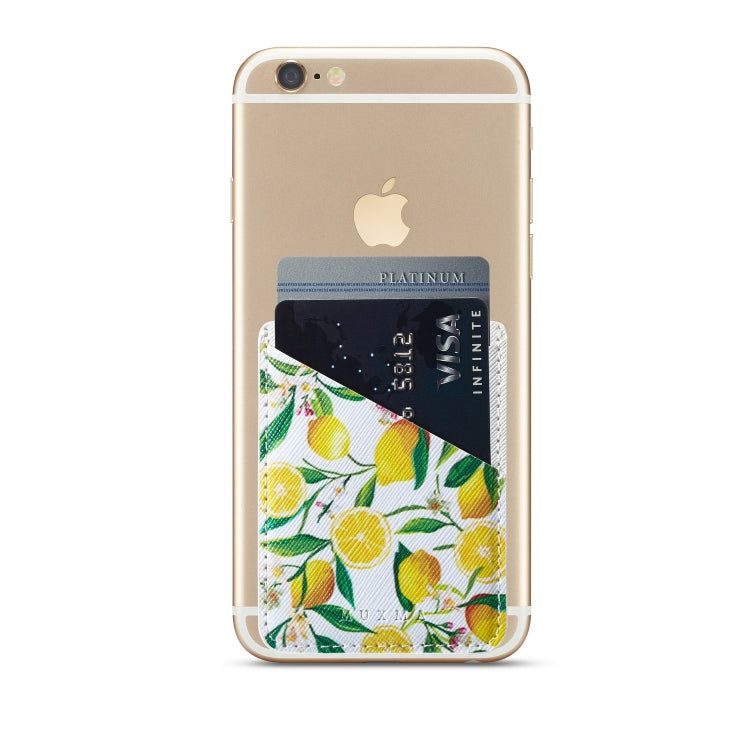 MUXMA  Lemon Leather Pocket Card Mini Mobile Phone Case 3M Plastic Credit Card Mobile Phone Back Stickers Card Sets