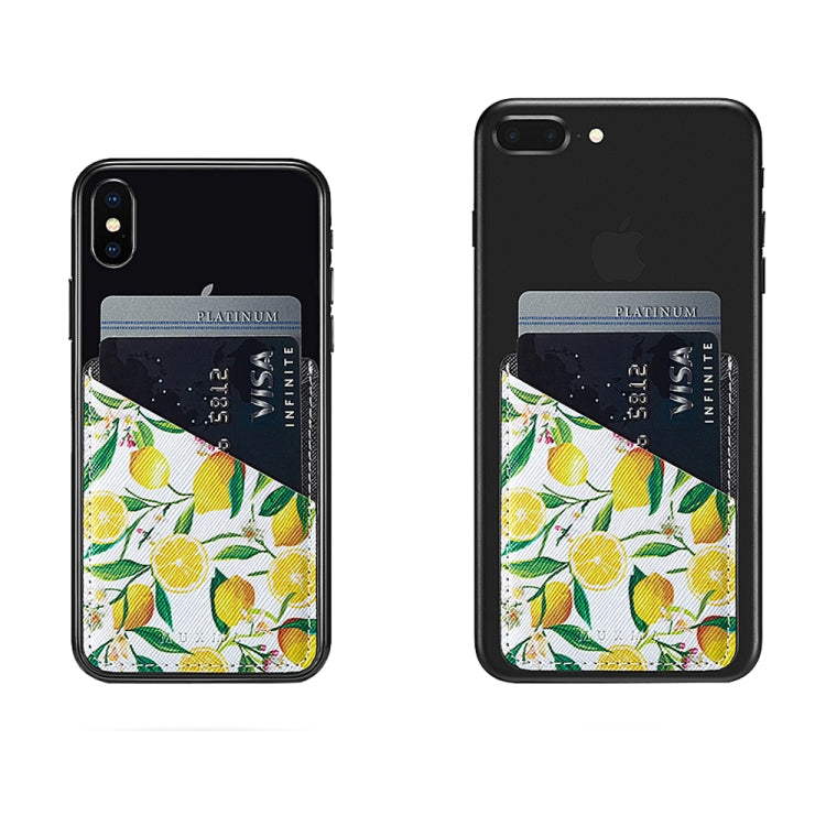 MUXMA  Lemon Leather Pocket Card Mini Mobile Phone Case 3M Plastic Credit Card Mobile Phone Back Stickers Card Sets