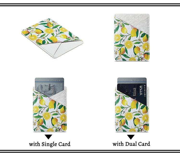 MUXMA  Lemon Leather Pocket Card Mini Mobile Phone Case 3M Plastic Credit Card Mobile Phone Back Stickers Card Sets