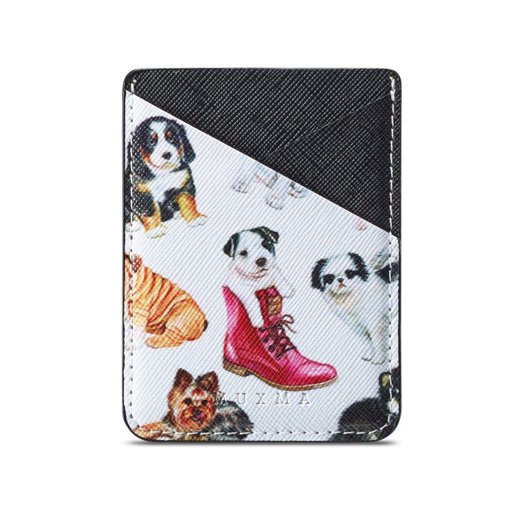 MUXMA  Puppy  Leather Pocket Card Mini Mobile Phone Case 3M Plastic Credit Card Mobile Phone Back Stickers Card Sets