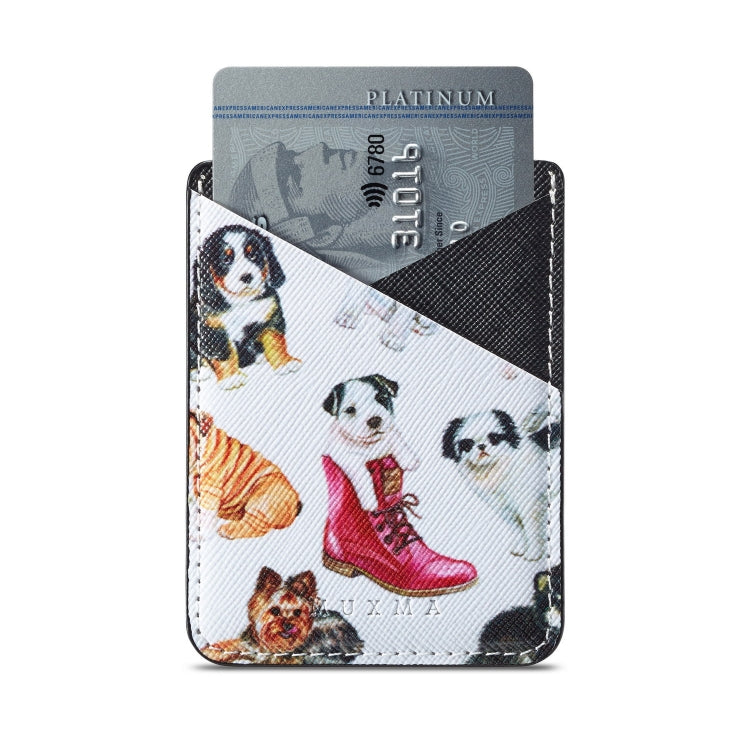 MUXMA  Puppy  Leather Pocket Card Mini Mobile Phone Case 3M Plastic Credit Card Mobile Phone Back Stickers Card Sets