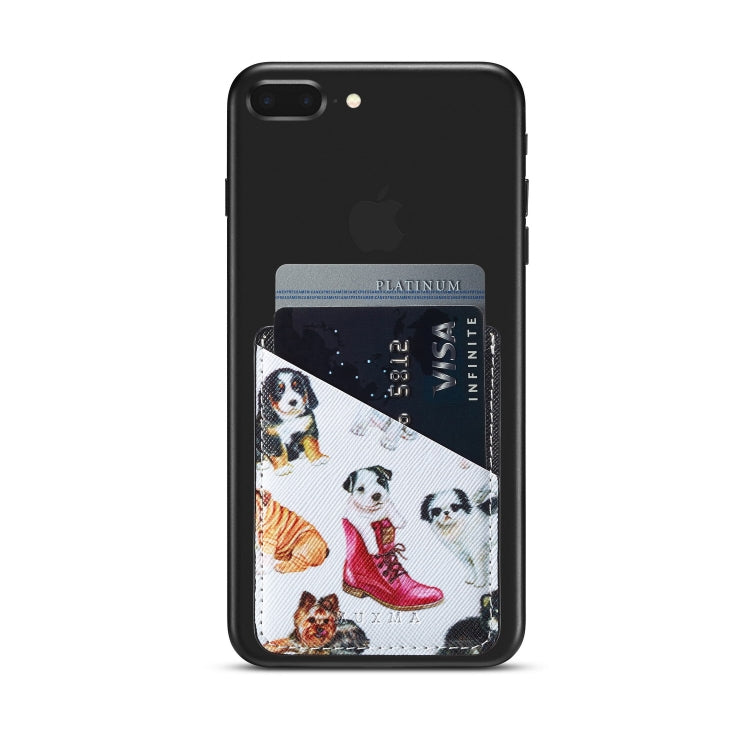 MUXMA  Puppy  Leather Pocket Card Mini Mobile Phone Case 3M Plastic Credit Card Mobile Phone Back Stickers Card Sets