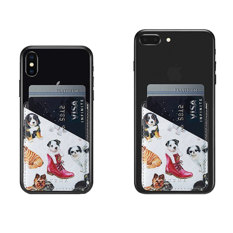 MUXMA  Puppy  Leather Pocket Card Mini Mobile Phone Case 3M Plastic Credit Card Mobile Phone Back Stickers Card Sets
