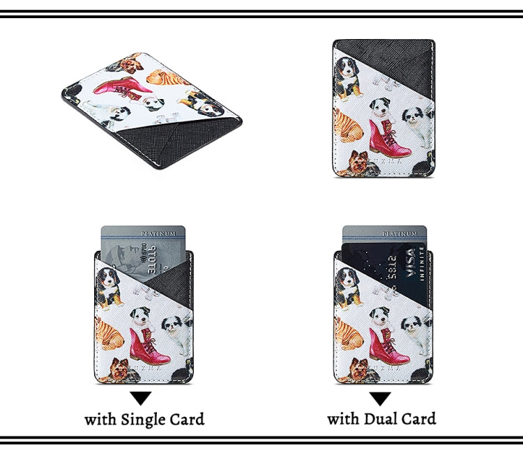MUXMA  Puppy  Leather Pocket Card Mini Mobile Phone Case 3M Plastic Credit Card Mobile Phone Back Stickers Card Sets