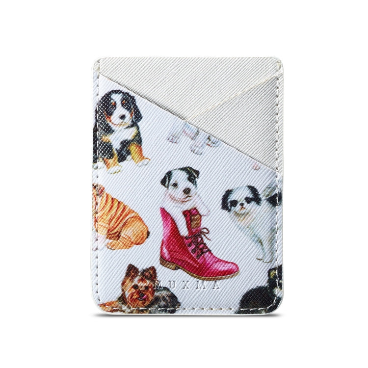 MUXMA  Puppy  Leather Pocket Card Mini Mobile Phone Case 3M Plastic Credit Card Mobile Phone Back Stickers Card Sets