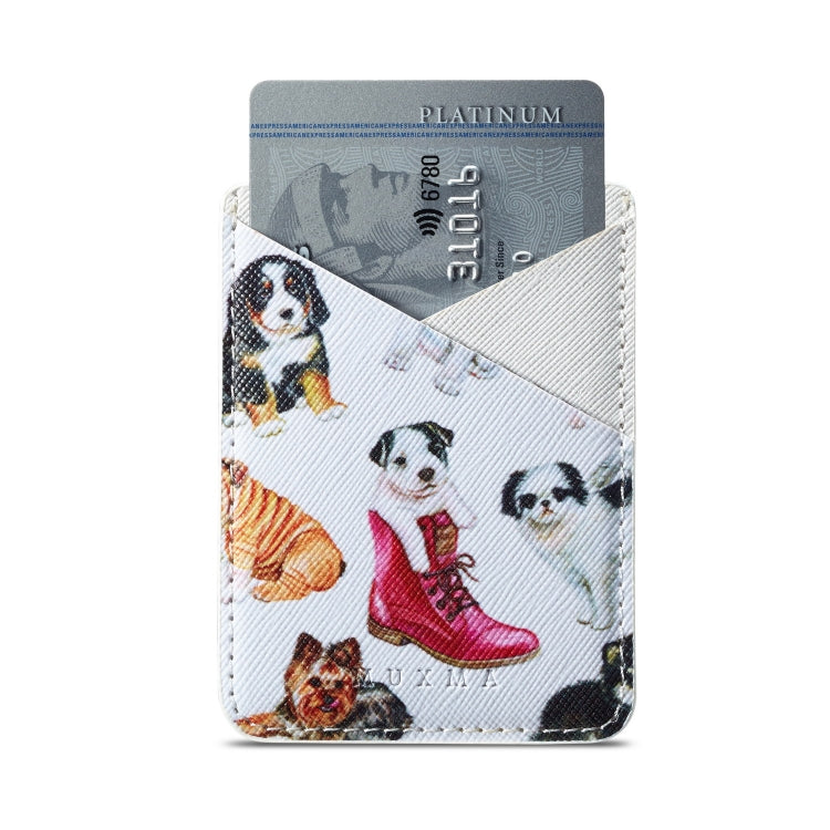 MUXMA  Puppy  Leather Pocket Card Mini Mobile Phone Case 3M Plastic Credit Card Mobile Phone Back Stickers Card Sets
