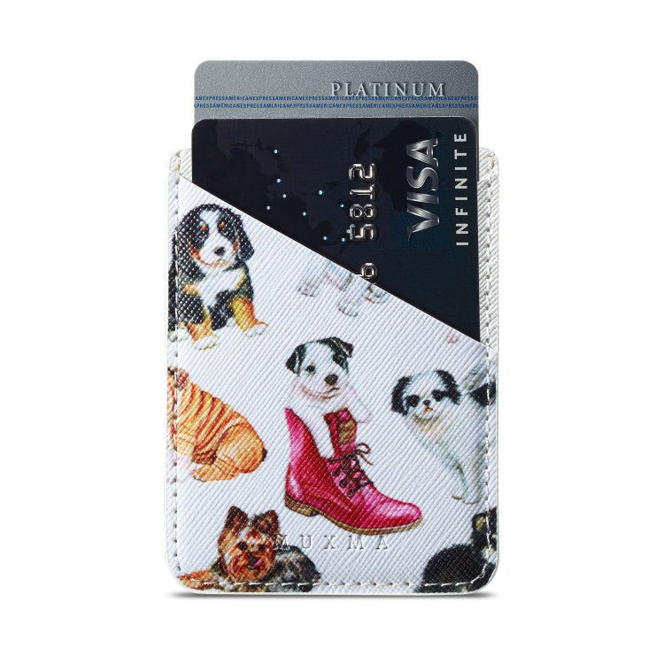 MUXMA  Puppy  Leather Pocket Card Mini Mobile Phone Case 3M Plastic Credit Card Mobile Phone Back Stickers Card Sets