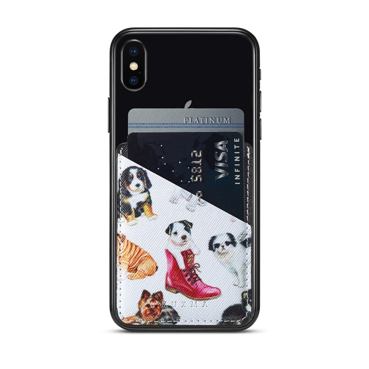 MUXMA  Puppy  Leather Pocket Card Mini Mobile Phone Case 3M Plastic Credit Card Mobile Phone Back Stickers Card Sets