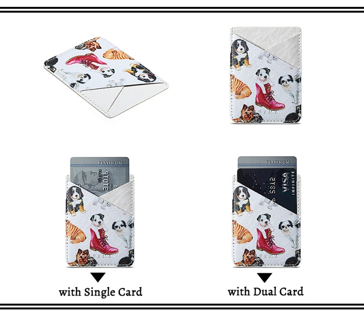 MUXMA  Puppy  Leather Pocket Card Mini Mobile Phone Case 3M Plastic Credit Card Mobile Phone Back Stickers Card Sets