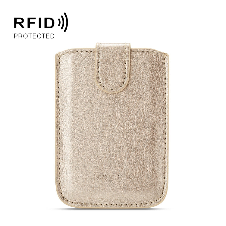 MUXMA RFID Blocking Leather Pocket Card 5 Card Pack Mobile Shell 3M Plastic Credit Card Set