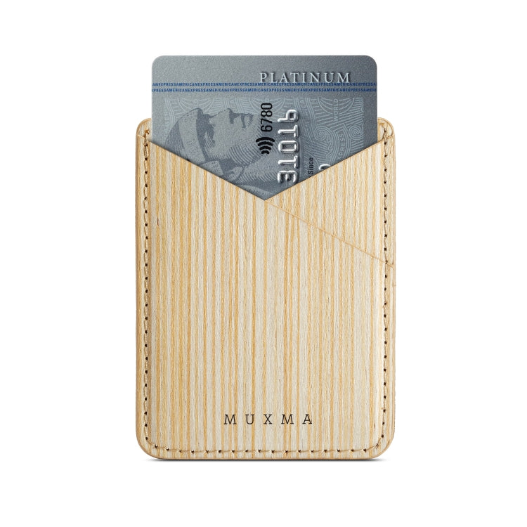 MUXMA Pine Grain Pocket Card Mini Mobile Phone Case 3M Plastic Credit Card Set