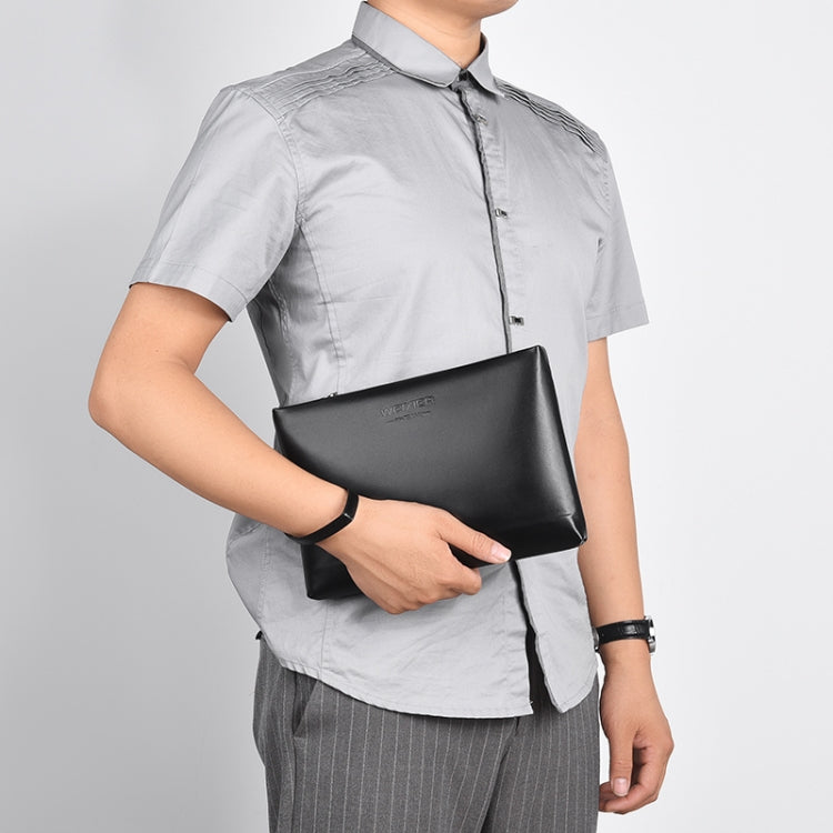 W100  PU Leather Business Men Carry Bag Envelope Bag