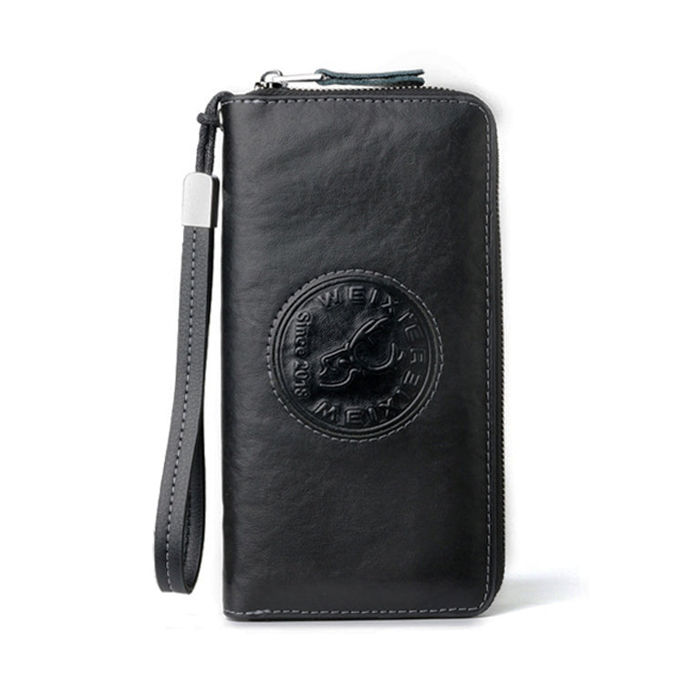 W111 Antimagnetic RFID Men Cowhide Leather Multifunctional Wallet Business Handbag with Gift Box