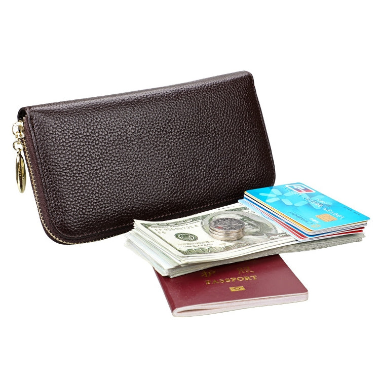 906 Antimagnetic RFID Litchi Texture Women Large Capacity Hand Wallet Purse Phone Bag with Card Slots