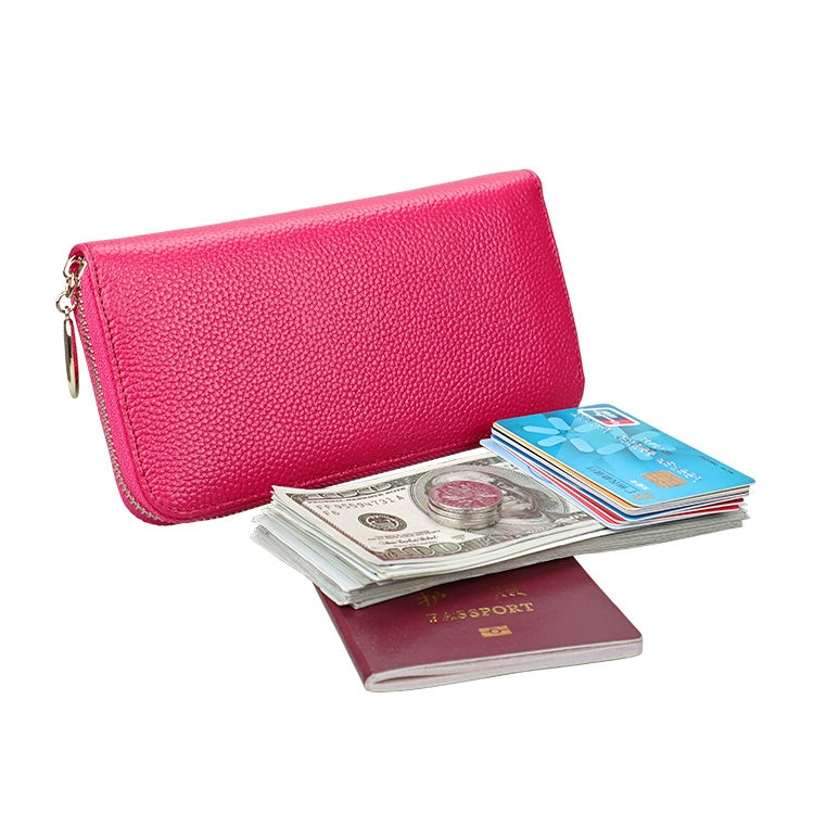 906 Antimagnetic RFID Litchi Texture Women Large Capacity Hand Wallet Purse Phone Bag with Card Slots