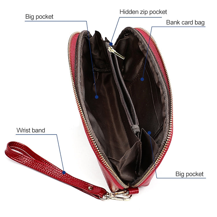 2023 Multifunctional Litchi Texture Women Large Capacity Hand Wallet with Card Slots