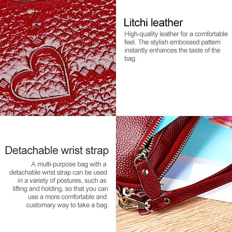 2025 Multifunctional Litchi Texture Women Large Capacity Hand Wallet Shell bag with Card Slots