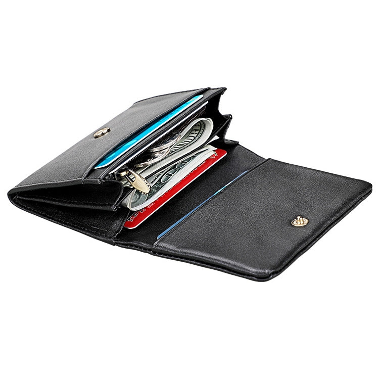 2031 Antimagnetic RFID Multifunctional Women Lock Buckle Large Capacity Hand Wallet with Card Slots