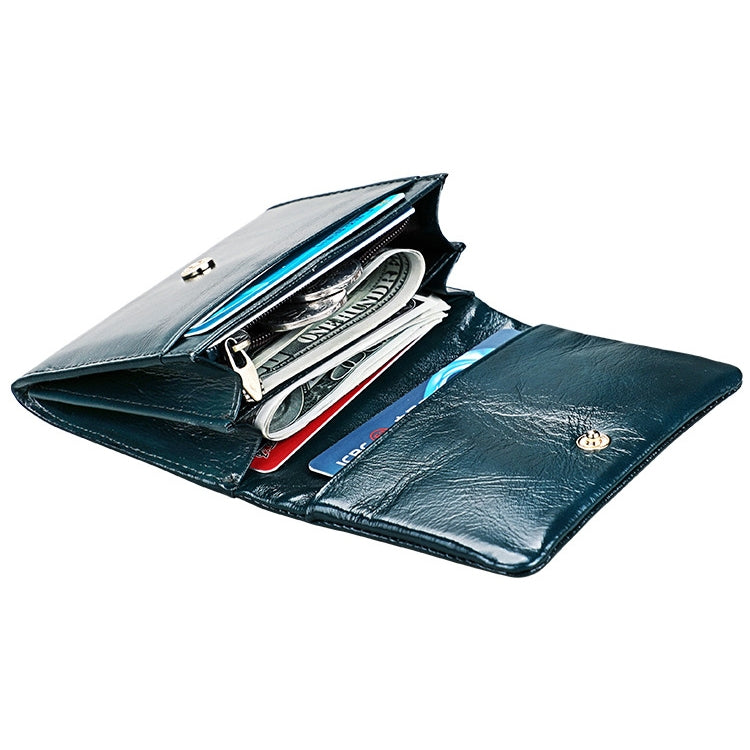2031 Antimagnetic RFID Multifunctional Women Lock Buckle Large Capacity Hand Wallet with Card Slots