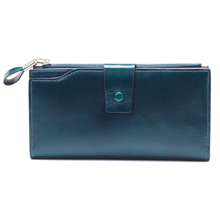8236 Antimagnetic RFID Multi-function Oil Wax Leather Lady Wallet Large-capacity Purse