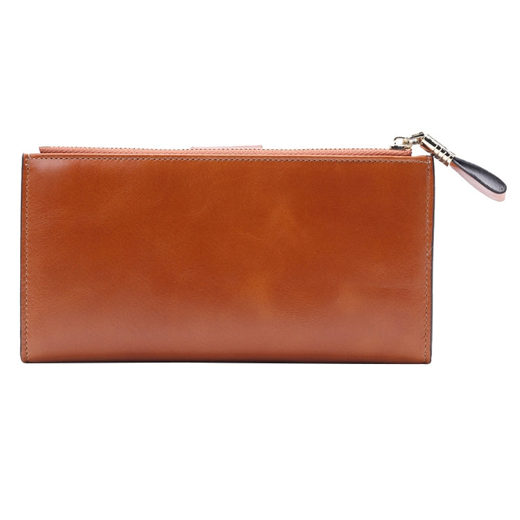 8236 Antimagnetic RFID Multi-function Oil Wax Leather Lady Wallet Large-capacity Purse