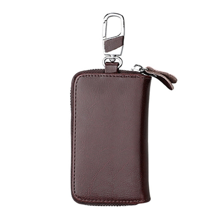 9101 Multi-function Waist Hanging Oil Wax Leather Zipper Wallet Keys Holder Bag